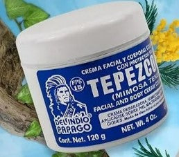 Del Indio Papago Tepezcohuite Facial & Body Day Cream - SPF 15, Collagen & Vit E (120g)