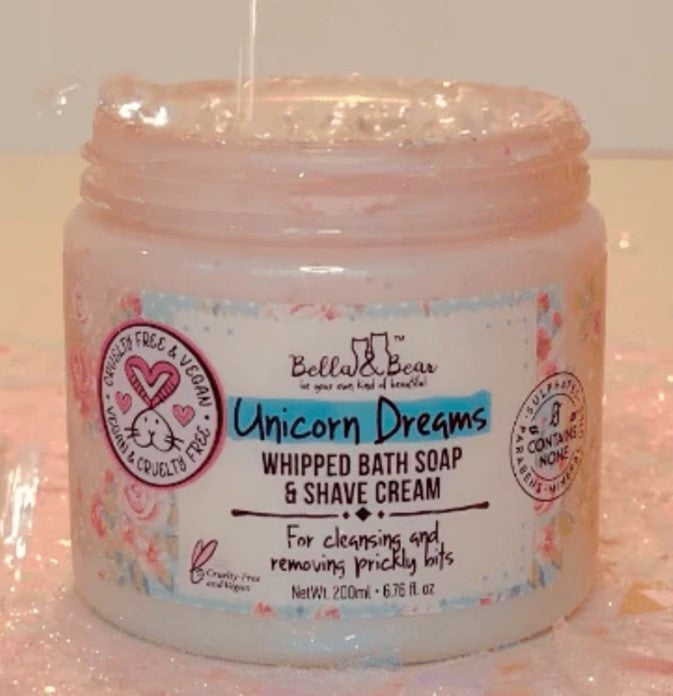 Bella & Bear Unicorn Dreams Whipped Bath Soap & Shave Cream